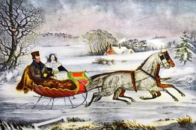 Vägen, vinter av Currier and Ives