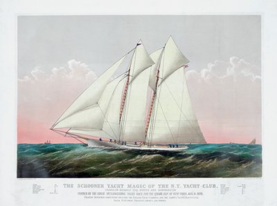The Schooner Magic of the New York Yacht Club av Currier & Ives av Currier and Ives