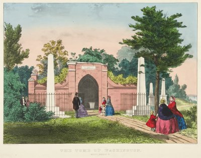 The Tomb of Washington, Mount Vernon, Virginia (färglitografi) av Currier and Ives