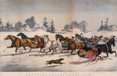"Travsprickor" på snön av Currier and Ives