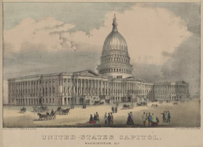 United States Capitol, Washington, D.C. 1872 (färglitografi) av Currier and Ives