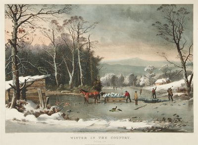Vinter på landet, blir is av Currier and Ives