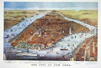Staden New York, 1876 av N. and Ives, J.M. Currier