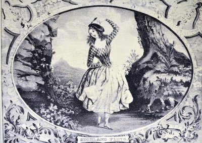 Currier & Ives Illustration 1800-talet. Highland Fling av N. and Ives, J.M. Currier