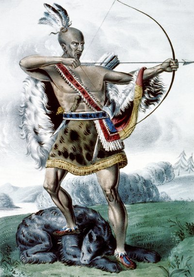 Indisk jägare, 1845 av N. and Ives, J.M. Currier