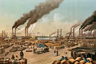 The Levee - New Orleans, 1884 av N. and Ives, J.M. Currier