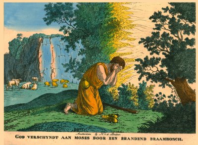 Moses och den brinnande busken. av N v d Linden