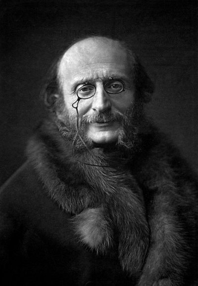 Franske kompositören Jacques Offenbach (1819-1880) ca. 1876 (s/v foto) av Nadar