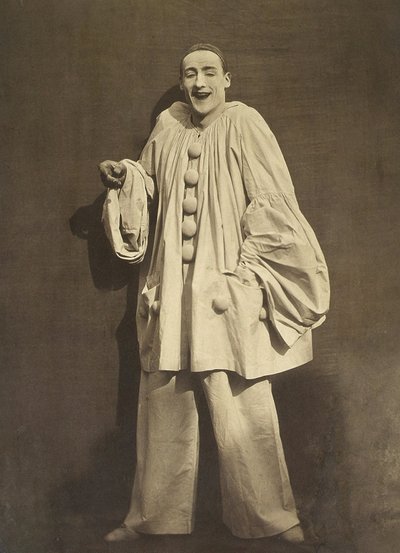 Pierrot Laughing (fransk mimar Charles Deburau), foto av Gaspard-Felix Tournachon aka Nadar, ca. 1855 av Nadar