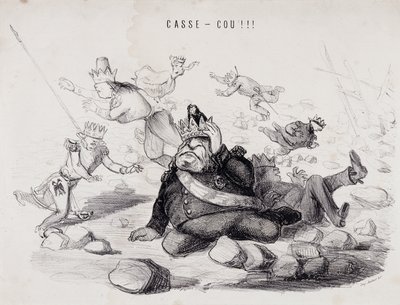 Dareneck!!! (Nackbrott). Litografi av Gabriel Aubert, tryckare i Paris som ger ut tidningen "La Caricature" av Nadar