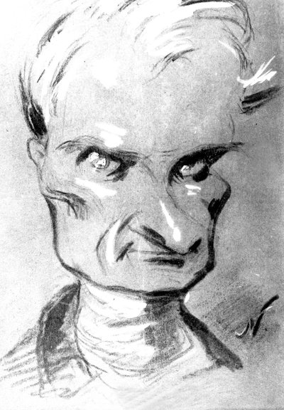 Porträtt av den franske författaren Prosper Merimee (1803-1870), teckning av Nadar av Nadar