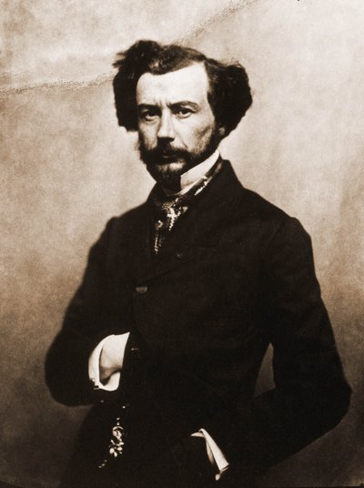 Porträtt av Maxime Du Camp, författare 1822-1894 (foto) av Nadar