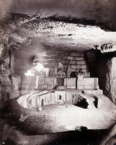 Katakomberna i Paris. Utsikt över en arkitektonisk skulptur av Port Saint Philippe (Saint-Philippe) som Decure, med ansvar för att konsolidera lokalerna, åtog sig 1777 av Nadar