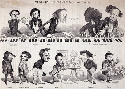 Serien "" Musicians and Painters" från "Le Petit journal pour rire" av Nadar