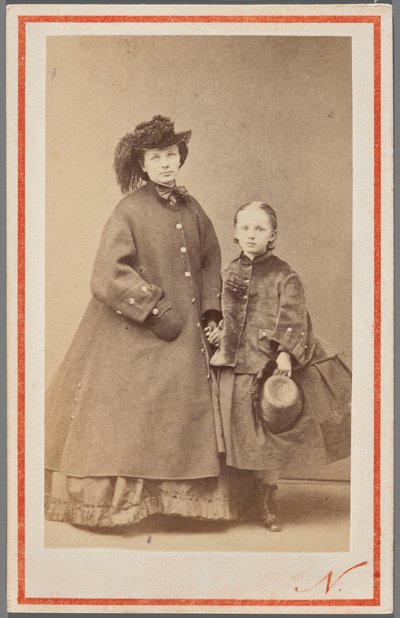 Porträtt av Jadwiga Garczyńska, född Pruszak (1834-1917), med sin dotter av Nadar