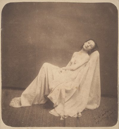 [Sittande modell, delvis draperad], 1856-59. av Nadar