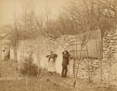 Ermitage de Sénart, en trädgårdsmästare och Jules Belaube av Nadar [Gaspard Félix Tournachon]