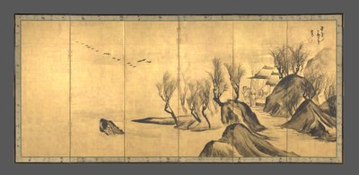 Landskap med de kinesiska lärda Su Shi och Tao Qian av Nagasawa Rosetsu