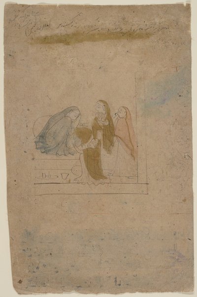 En dam med skötare, ca. 1775-80. av Nainsukh