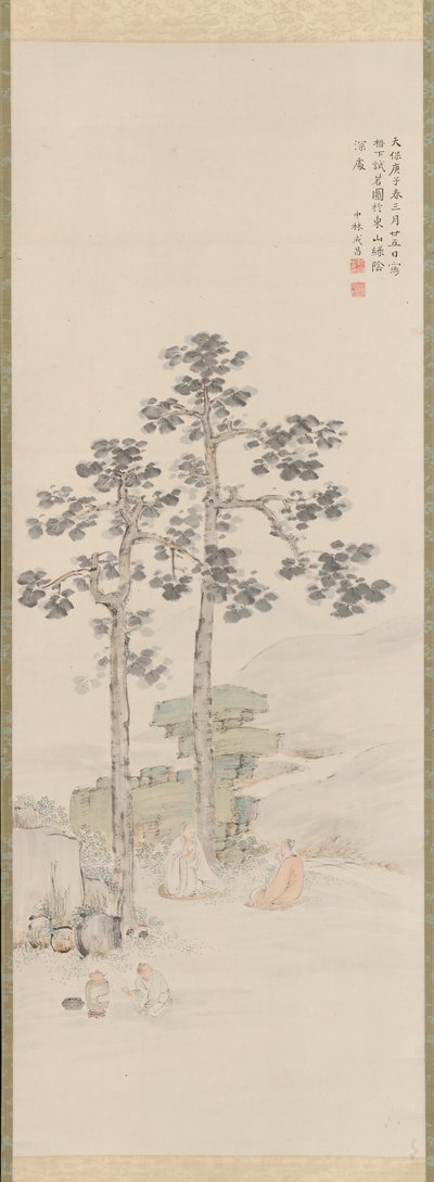 Provtagning av te under Wu-träden, 1840. av Nakabayashi Chikuto