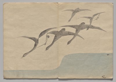 Scen från The Kōrin Picture Book (volym 1) av Nakamura Hochu