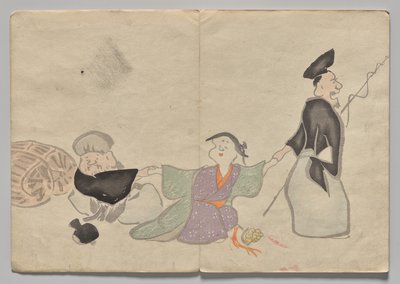 Scen från The Kōrin Picture Book (volym 1) av Nakamura Hochu