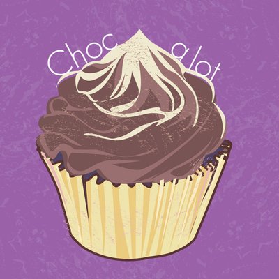 Choc A Lot Cup Cake, 2019, digital konst av Nancy Moniz Charalambous