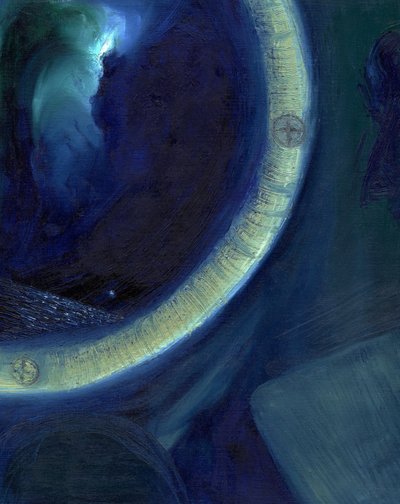 The Upper Berth, 2015, (olja på kort) av Nancy Moniz Charalambous