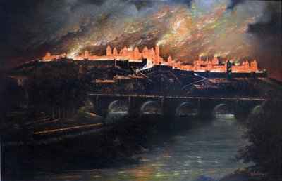 Brast i staden Carcassonne av Narcisse Salières