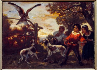 Falkungarna. Målning av Diaz De La Pena (1807-1876) av Narcisse Virgile Diaz de la Peña