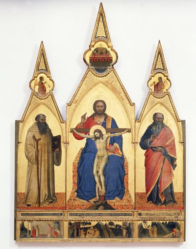 Den heliga treenigheten med St. Romuald och St. Andrew, 1365 (tempera på panel) av Nardo di Cione Orcagna