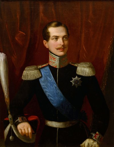 Alexander II (kejsare av Ryssland) - Porträtt av kronprinsen Alexander Nikolajevitj (1818-1881) av Schiavoni, Natale (1777-1858). olja på duk av Natale Schiavoni