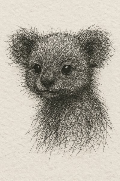 Söt teckning av en babykoala av Natalie Bruns