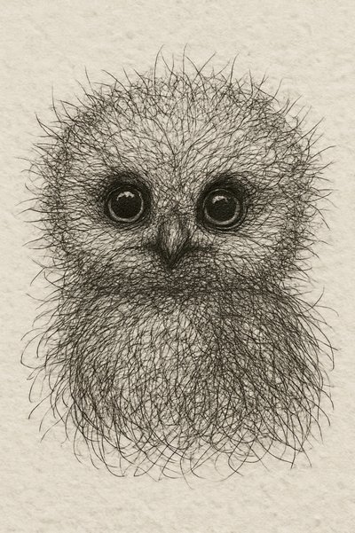 Söt, fluffig uggleunge av Natalie Bruns