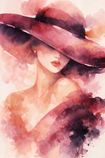 Elegant kvinna med hatt av Natalie Bruns
