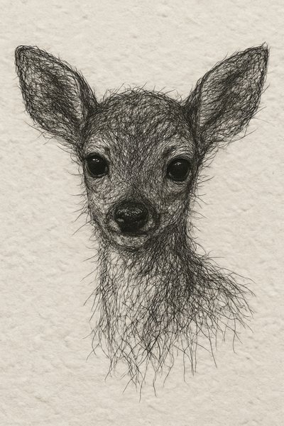 Porträtt av en mild fawn av Natalie Bruns