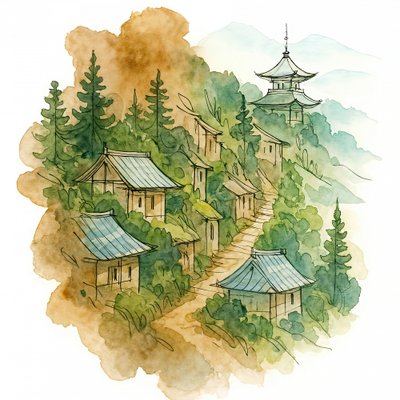 Japansk bergsby av Natalie Bruns