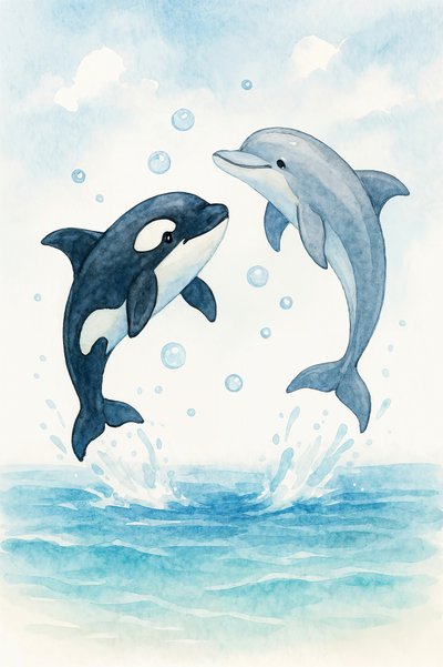 Den lekfulla delfinen Orca av Natalie Bruns