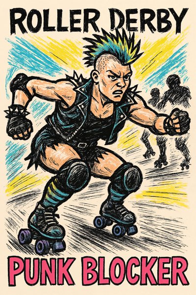 Roller Derby Punk Blocker av Natalie Bruns
