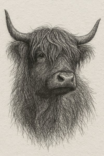 Lurvig Highland-tjur av Natalie Bruns