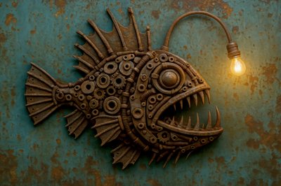 Steampunk-lampan i form av en marulk av Natalie Bruns