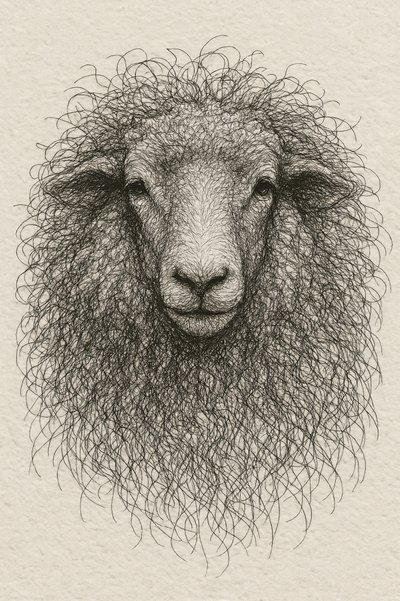 Får i texturerad ull av Natalie Bruns