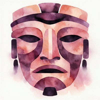 Akvarellmålning av en stammask av Natalie Bruns
