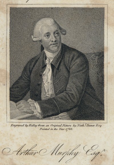 Arthur Murphy, irländsk författare (gravyr) av Nathaniel (after) Dance Holland