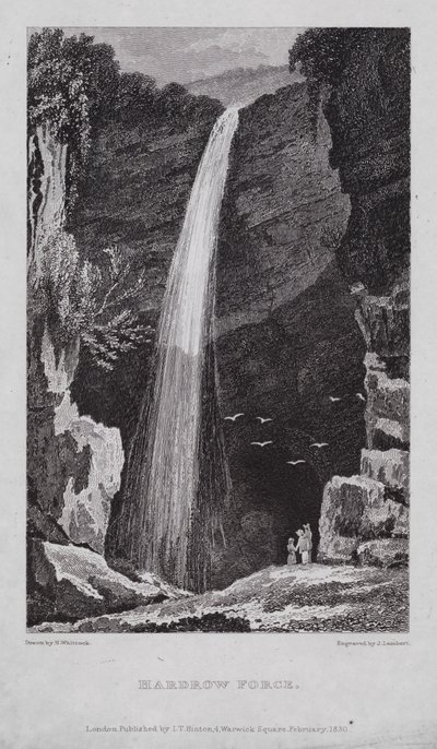 Hardrow Force (gravyr) av Nathaniel (after) Whittock