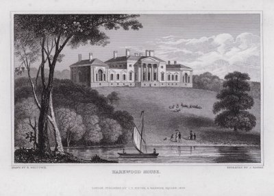 Harewood House (gravyr) av Nathaniel (after) Whittock