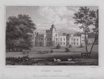 Hornby Castle (gravyr) av Nathaniel (after) Whittock