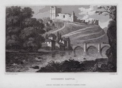 Richmond Castle (gravyr) av Nathaniel (after) Whittock