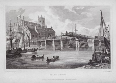 Selby Bridge (gravyr) av Nathaniel (after) Whittock