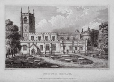 Skipton Church (gravyr) av Nathaniel (after) Whittock